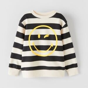 ZARA X Smiley World kids smiley stripes long sleeves top size 9
